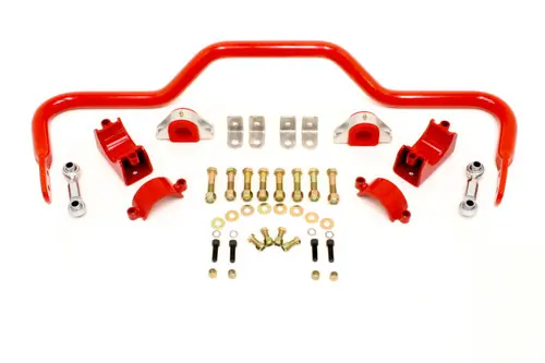 BMR 1978-1987 Grand National | Regal | Monte Carlo | El Camino | Malibu | Cutlass | Grand Prix (G-Body) w/ 3in Axles Rear Solid 1.375in Xtreme Anti-Roll Bar Kit - Red - XSB008R Weekend Sale