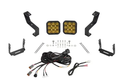 Big Sale Diode Dynamics SS5 Bumper LED Pod Light Kit for 2019-Present Ram - Sport Yellow Driving