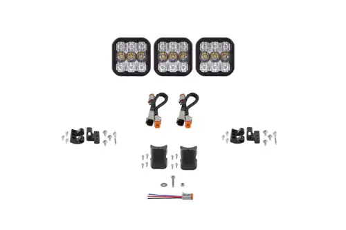 Discount Diode Dynamics SS5 Pro Universal CrossLink 3-Pod Lightbar - White Combo