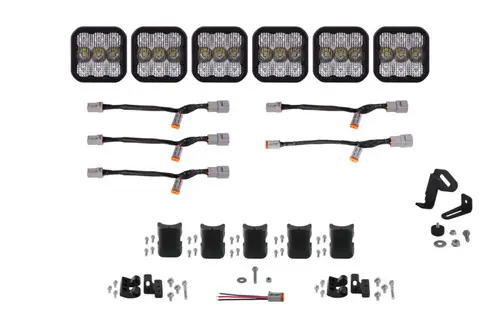 Get Yours Diode Dynamics SS5 Pro Universal CrossLink 6-Pod Lightbar - White Combo