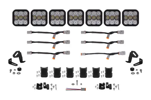 Diode Dynamics SS5 Pro Universal CrossLink 7-Pod Lightbar - White Combo Brand New