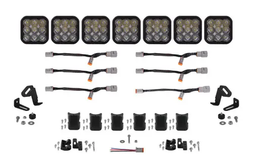 Diode Dynamics SS5 Pro Universal CrossLink 7-Pod Lightbar - White Driving Fresh Stock