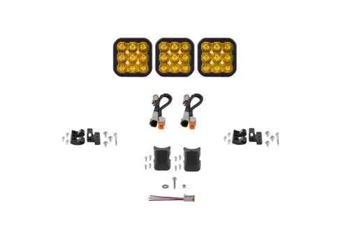 Popular Diode Dynamics SS5 Sport Universal CrossLink 3-Pod Lightbar - Yellow Driving
