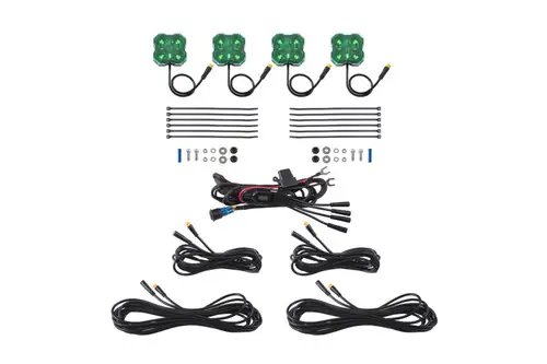Diode Dynamics Stage Series Single Color LED Rock Light - Green M8 (4-pack) Place Order