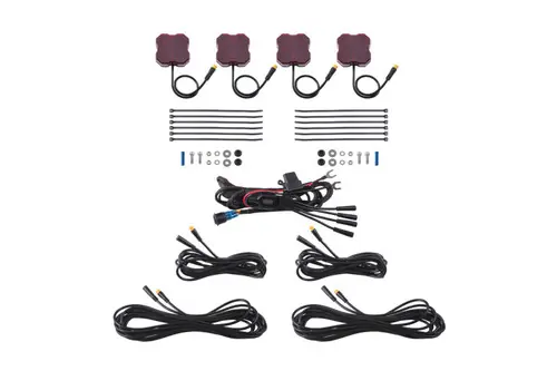 Time-Limited Diode Dynamics Stage Series Single Color LED Rock Light - Red M8 (4-pack)