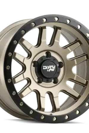 Fast Shipping Dirty Life 9309 Canyon Pro 17x9 / 5x139.7 BP/0mm Offset/108.1mm Hub Satin Gold Wheel - Beadlock