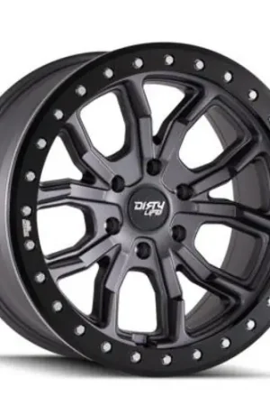 Sale Dirty Life 9303 DT-1 17x9 / 5x127 BP/-12mm Offset/78.1mm Hub Matte Gunmetal Wheel - Beadlock