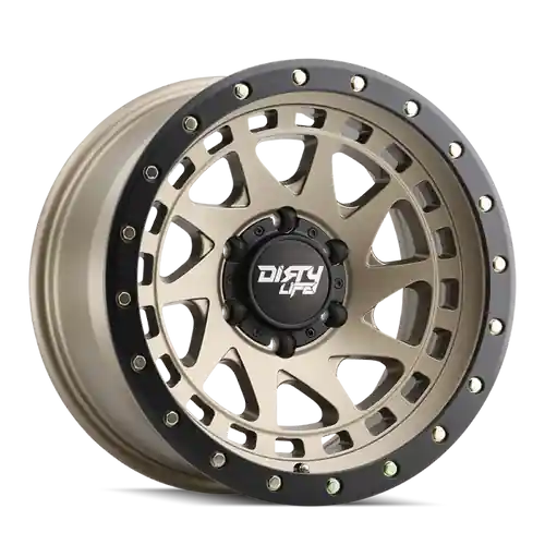 Dirty Life 9311 Enigma Pro 17x9 / 5x139.7 BP/-38mm Offset/108.1mm Hub Satin Gold Wheel - Beadlock Wholesale