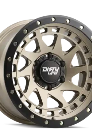 Dirty Life 9311 Enigma Pro 17x9 / 6x135 BP/-12mm Offset/87.1mm Hub Satin Gold Wheel - Beadlock Exclusive Offer