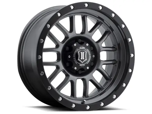 Authentic ICON Alpha 20x9 8x170 0mm Offset 5in BS 125.2mm Bore Gun Metal Wheel - 1220908150GM