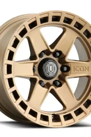 Free Returns ICON Raider 17x8.5 6x120 0mm Offset 4.75in BS Satin Brass Wheel - 3417859447BS