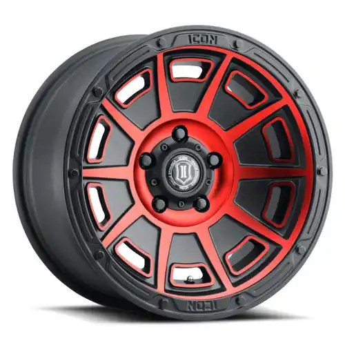 ICON Victory 17x8.5 6x120 0mm Offset 4.75in BS Satin Black w/Red Tint Wheel - 3017859447SBRT Save Now