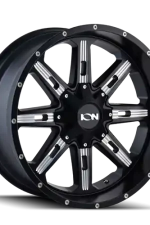 Worldwide Shipping ION Type 184 20x10 / 8x165.1 BP / -19mm Offset / 130.8mm Hub Satin Black/Milled Spokes Wheel