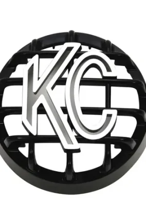 KC HiLiTES 4in. Round ABS Stone Guard for Rally 400 (Single) - Black w/White KC Logo - 7219 Reduced Price