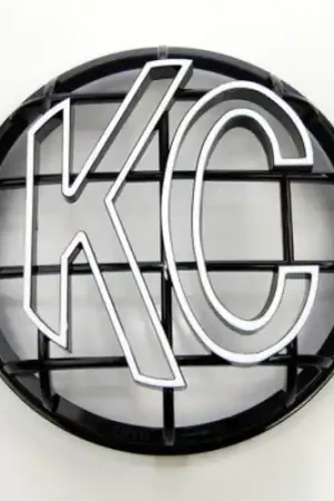 KC HiLiTES 6in. Round ABS Stone Guard for Apollo Lights (Single) - Black w/White KC Logo - 7216 Trending