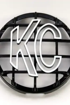 KC HiLiTES 6in. Round ABS Stone Guard for SlimLite/Daylighter Lights (Single) - Black/White KC Logo - 7210 Sale