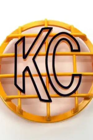 KC HiLiTES 6in. Round ABS Stone Guard for SlimLite/Daylighter Lights (Single) - Yellow/Black KC Logo - 7213 Fan Favorite