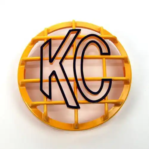 KC HiLiTES 6in. Round ABS Stone Guard for SlimLite/Daylighter Lights (Single) - Yellow/Black KC Logo - 7213 Fan Favorite
