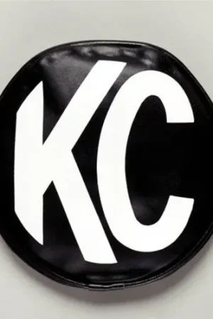 KC HiLiTES 6in. Round Soft Cover (Pair) - Black w/White KC Logo - 5100 Price Drop