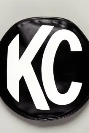 Flash Sale KC HiLiTES 8in. Round Soft Cover (Pair) - Black w/White KC Logo - 5800
