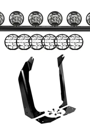 Warranty Included KC HiLiTES 97-06 Jeep TJ 50in. Overhead Xross Bar Kit w/(6) SlimLite LED Lights - Black - 97060