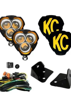 KC HiLiTES FLEX ERA 3 Vehicle Light System Kit Jeep JK Combo and A-Pillar Bracket - 97127 Must Have