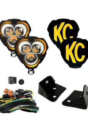 KC HiLiTES FLEX ERA 3 Vehicle Light System Kit Jeep JK Spot and A-Pillar Bracket - 97126 Seasonal Sale