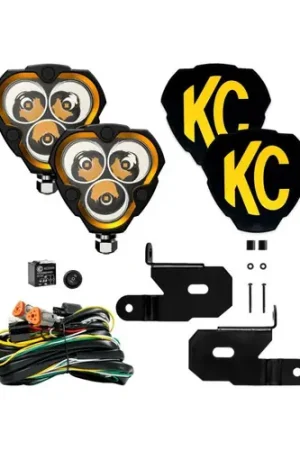 KC HiLiTES FLEX ERA 3 Vehicle Light System Kit Jeep JL/JT Spot and A-Pillar Bracket - 97128 Last Chance