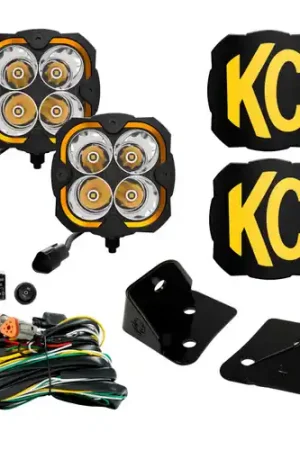 KC HiLiTES FLEX ERA 4 Jeep JK 2-Light System 80W Spot Beam Pillar Mount - 97138 Same Day Shipping