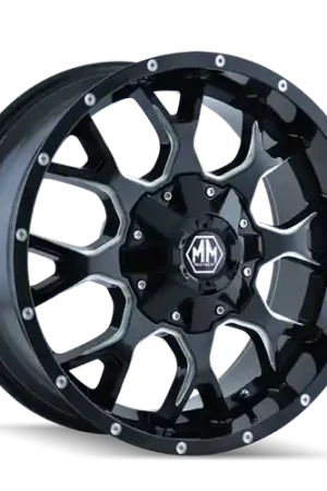 Buy Today Mayhem 8015 Warrior 18x9 / 5x150 BP / -12mm Offset / 110mm Hub Black w/ Milled Spokes Wheel