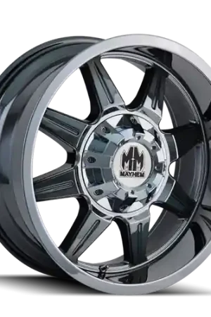 Mayhem 8100 Monstir 20x10 / 8x165.1 BP / -12mm Offset / 130.8mm Hub Chrome Wheel Direct From Factory