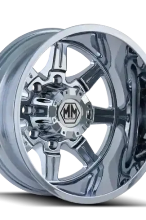 Mayhem 8101 Monstir 19.5x6.75 / 8x165.1 BP / -143mm Offset / 121.3mm Hub Rear Chrome Wheel Final Sale