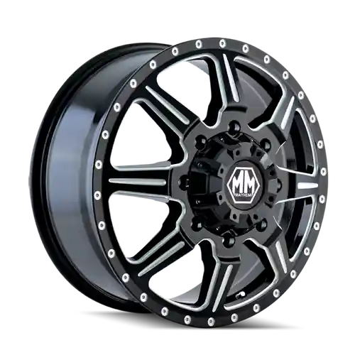 Mayhem 8101 Monstir 19.5x6.75 / 8x200 BP / 102mm Offset / 142mm Hub Front Black/Milled Spokes Wheel Hot Picks
