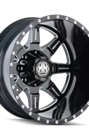 Mayhem 8101 Monstir 22x8.25 / 8x210 BP / -160mm Offset / 154.2mm Hub Rear Black/Milled Spokes Wheel While Supplies Last