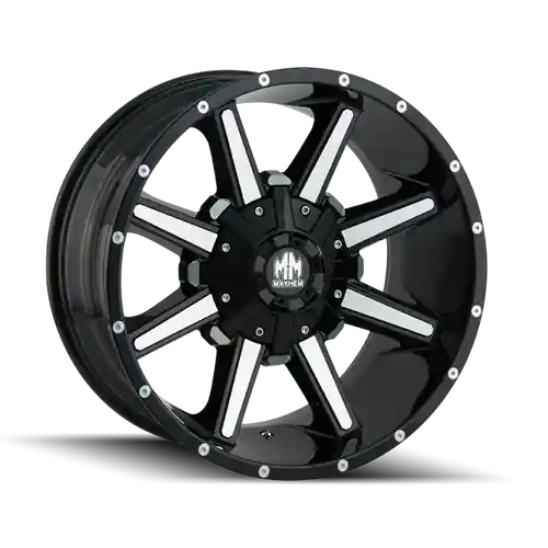 Discount Mayhem 8104 Arsenal 20x9 / 8x165.1 BP / 0mm Offset / 130.8mm Hub Black/Machined Face Wheel