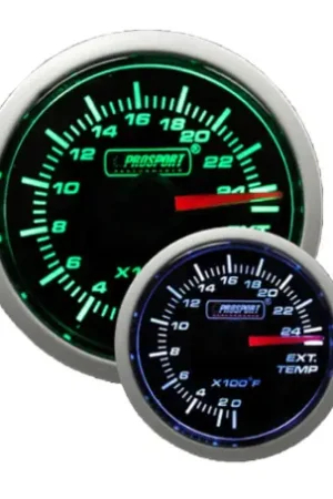 Prosport 52mm Green/White Exhaust Gas Temperature Gauge Buy Today