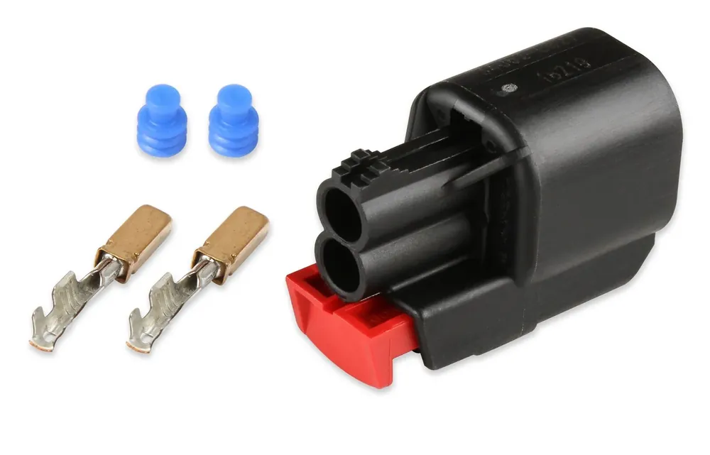 Worldwide Shipping Holley EFI COYOTE Coolant Temperature Sensor Connector MX 150, 2 CAVITY, FEMALE, BLACK