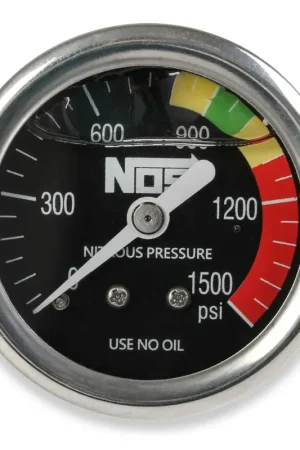 NOS Nitrous Gauge Nitrous Gauge, Black, 1-1/2", Liquid Filled Editor’s Pick