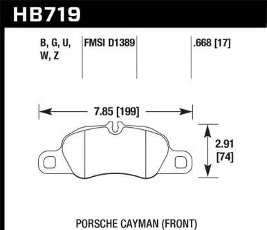 Hawk 09-11 Porsche 911 Carrera / 13-16 Porsche Boxster DTC-60 Race Front Brake Pads - HB719G.668 Genuine