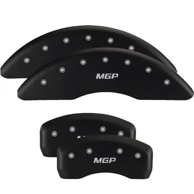 MGP 4 Caliper Covers Engraved Front & Rear Bowtie Red finish silver ch - 14232SBOWRD Limited Time