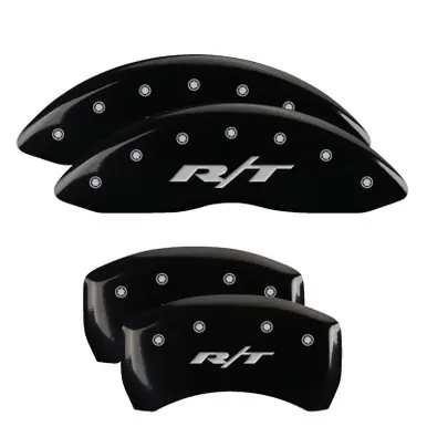 MGP 4 Caliper Covers Engraved Front & Rear With out stripes/Durango Black finish silver ch - 12043SDG1BK Exclusive Offer