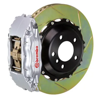 Crafted Brembo 05-13 Corvette Front GT BBK 4 Piston Cast 2pc 355x32 2pc Rotor Slotted Type1-Silver - 1B2.8047A3