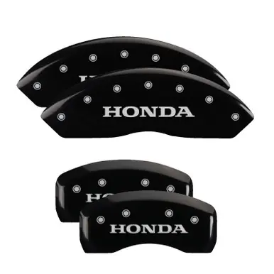 Exclusive MGP 4 Caliper Covers Engraved Front & Rear Honda Black finish silver ch - 20213SHONBK