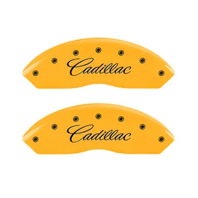MGP 4 Caliper Covers Engraved Front Cadillac Rear STS Yellow Finish Black Char 2007 Cadillac STS - 35002SSTSYL Exclusive