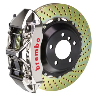 Direct From Manufacturer Brembo 01-06 M3 (E46) Front GTR BBK 6 Piston Billet 355x32 2pc Rotor Drilled- Nickel - 1M1.8008AR