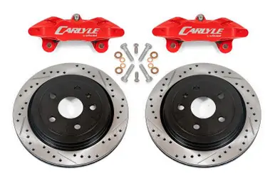 BMR 97-04 Chevrolet Corvette C5 Brake Kit For 15in Conversion Drilled & Slotted Rotors Red Calipers - DBK553 Wholesale