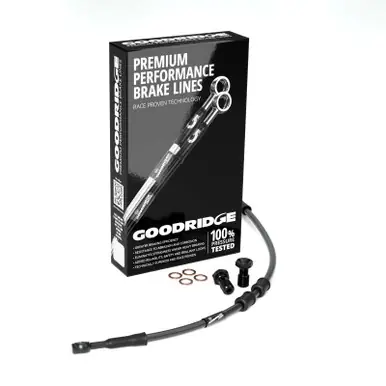 Goodridge 14-17 F HD FXDB/FXDBP (Mini Ape w/ABS) +6in Front Brake Line Kit - Black - HD0073-2FB-BK6 New Arrival