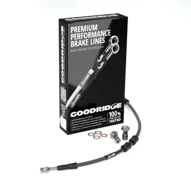 Goodridge 87-94 HD FXLR (Low Bars w/o ABS) -4in Front Brake Line Kit - Black - HD0028-1FC-BK-4 While Supplies Last