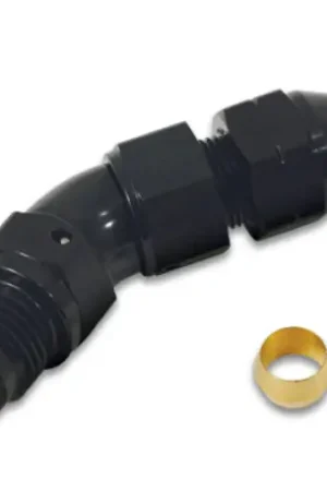 Grab Now Vibrant 45 Degree 1/2in Tube to Male -8AN Flare Adapter w/ Olive Inserts
