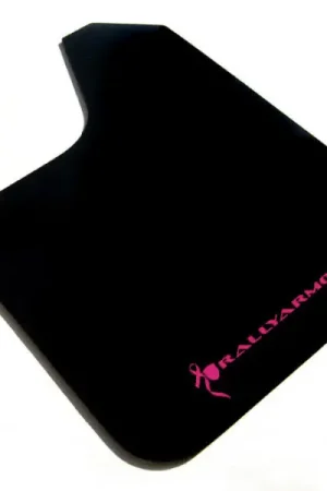 Rally Armor Universal Fit (No Hardware) Basic Black Mud Flap w/ Pink Logo Best Choice